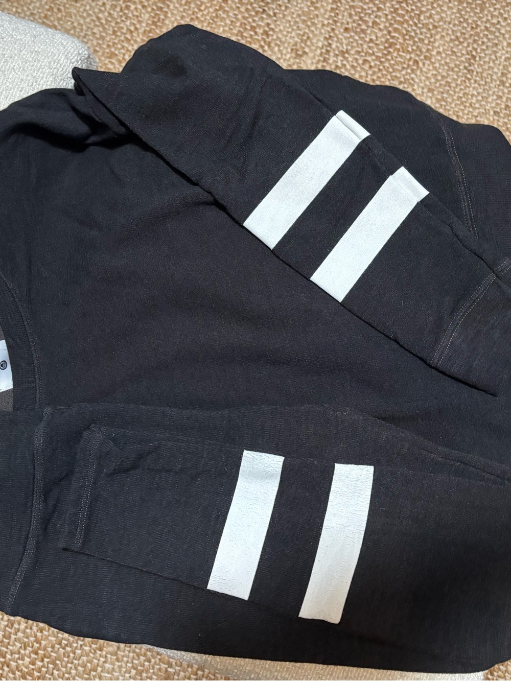 Sundry charcoal legging and sweatshirt set. White Stripe Detail - Picture 5 of 5